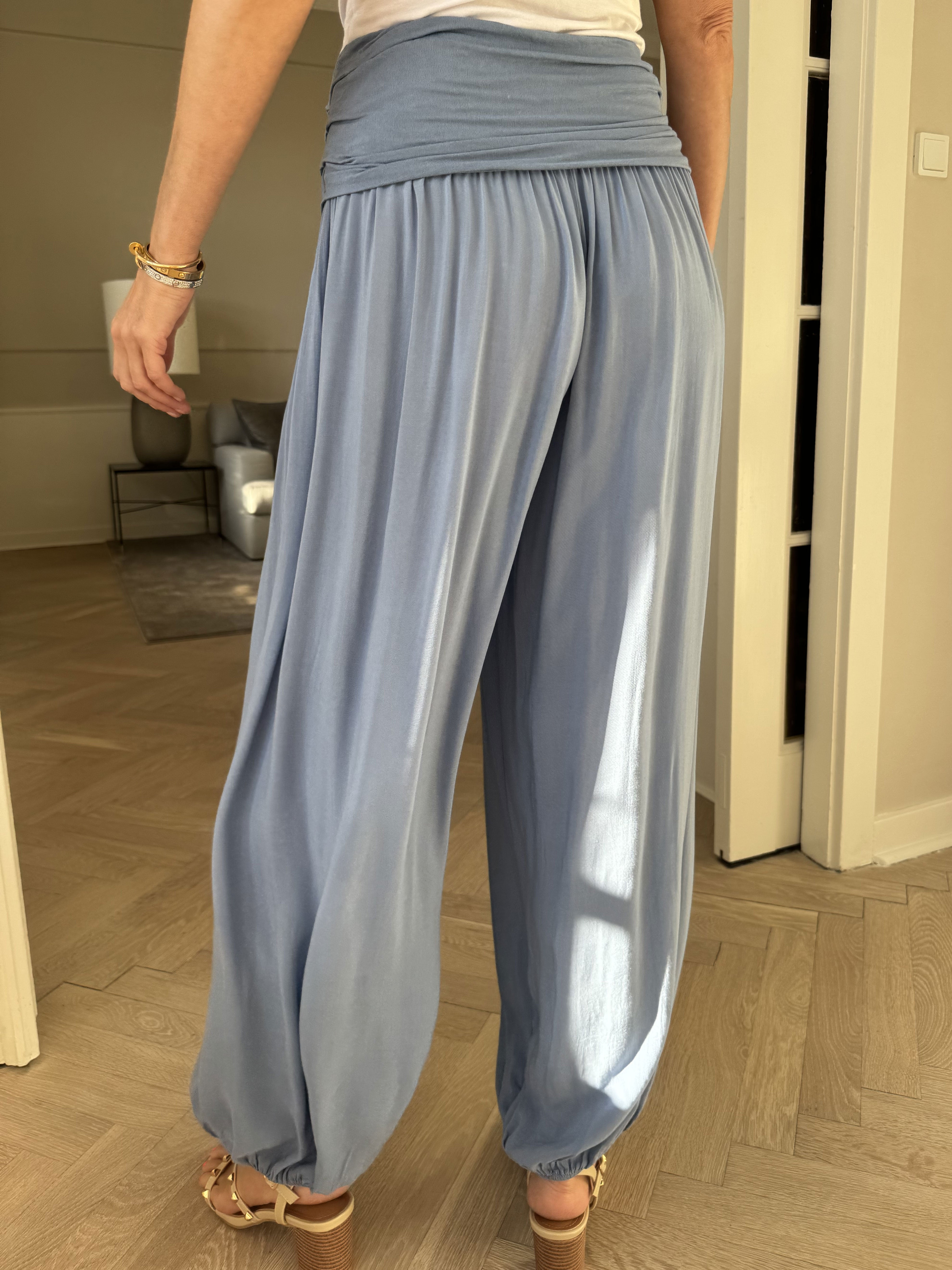 Drew - Ensfarvet boheme bukser i let viskose